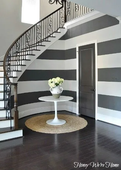 Detailed staircase and wall painting